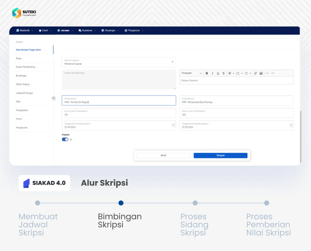 fitur skripsi siakad 4.0 bimbingan skripsi