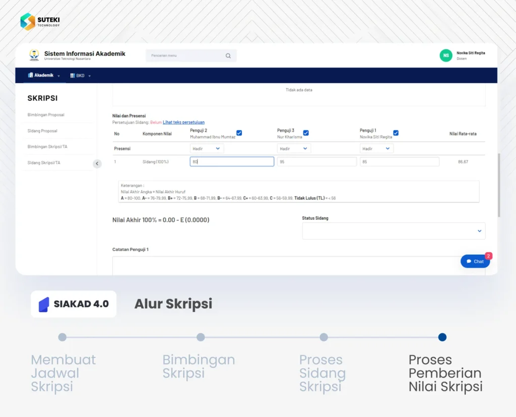 fitur skripsi siakad 4.0 pemberian nilai skripsi