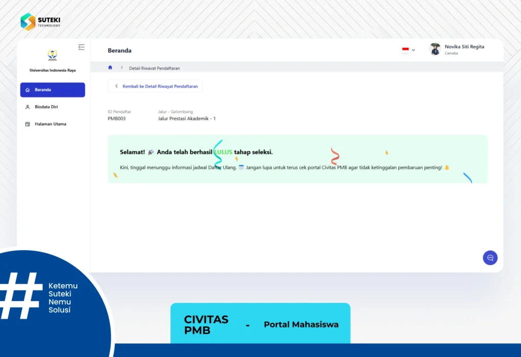 pengumuman hasil seleksi aplikasi civitas pmb online