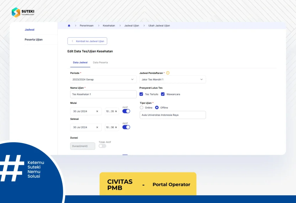 tes kesehatan aplikasi civitas pmb online